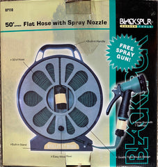 50 FT Flat Hose Pipe with Spray Nozzle | Flexible Garden Water Pipe