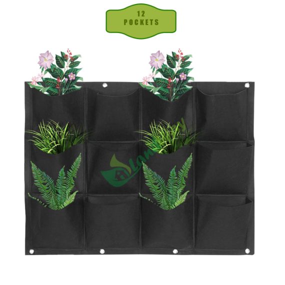 WallGrow 12-Pocket Hanging Grow Bag  24x36 Inch for Lush Vertical Gardens