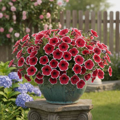 F1 Petunia Red Picotee Seeds in Pakistan  Hybrid Flower Seeds for Pots, Beds & Borders
