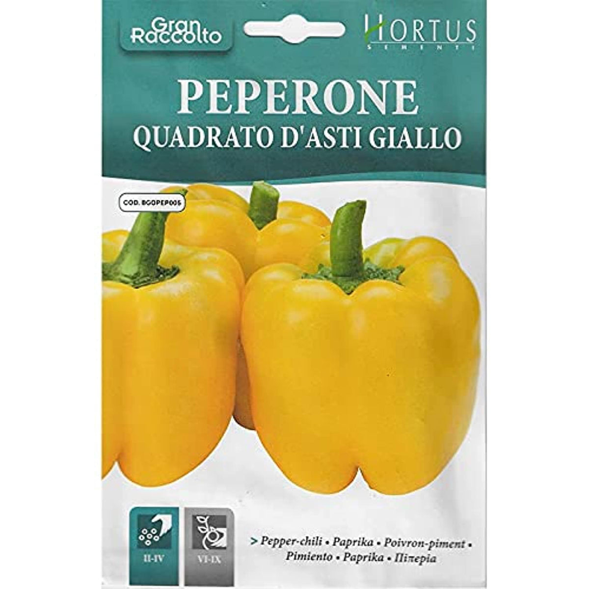 Peperone Quadrato D’Asti Giallo Seeds – Italian Yellow Sweet Bell Pepper