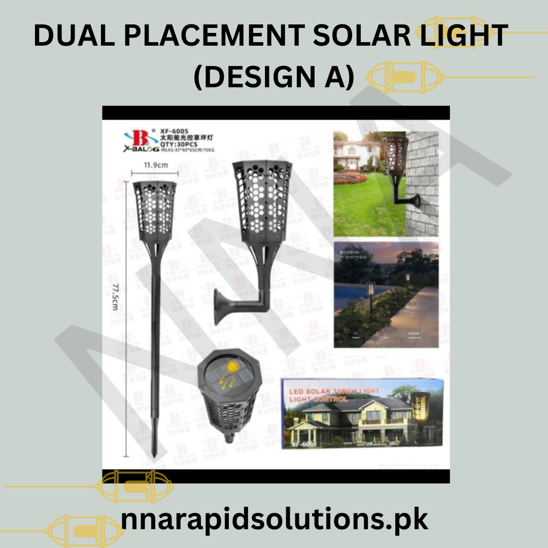 Solar Well Dig Kit Dual Placement Solar Light Design A (Ground Dig-In & Wall Mounted ...
