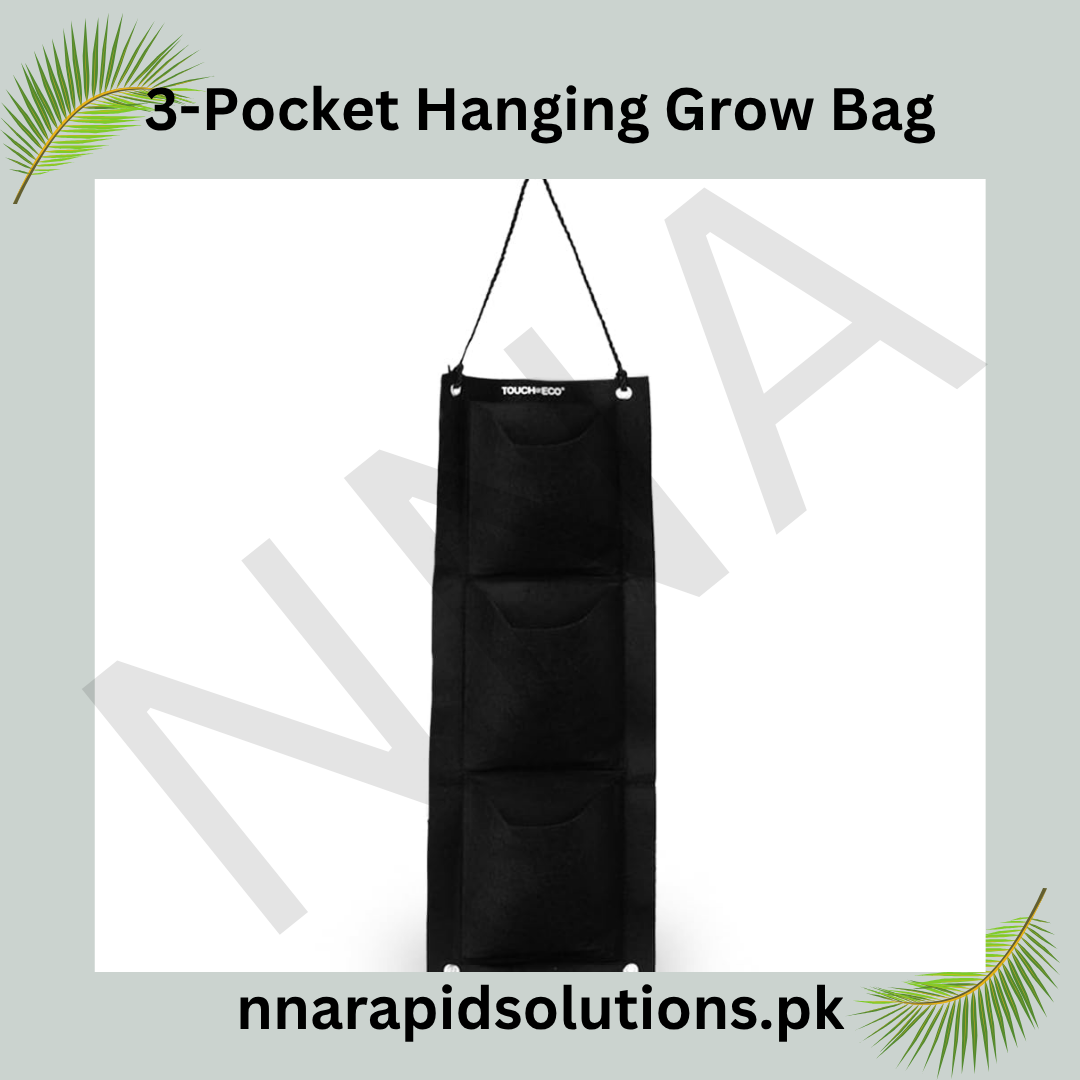 WallGrow 3-Pocket Hanging Grow Bag  8x28 Inch for Herbs & Small Flowers