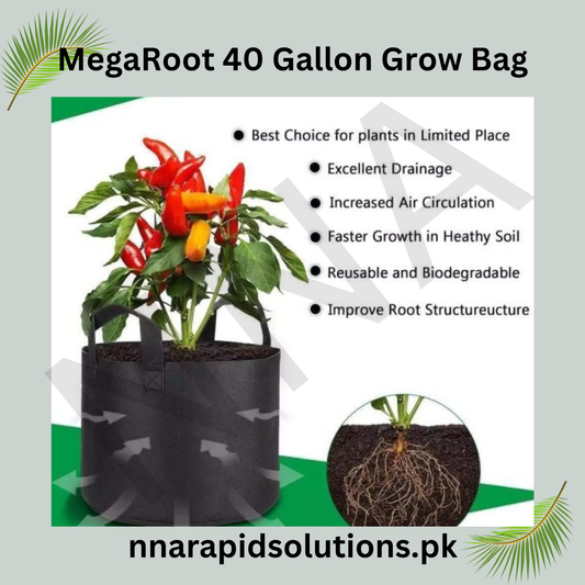 MegaRoot 40 Gallon Grow Bag  Heavy-Duty Fabric Planter for Large Roots, Trees & Bulk Vegetable Growing